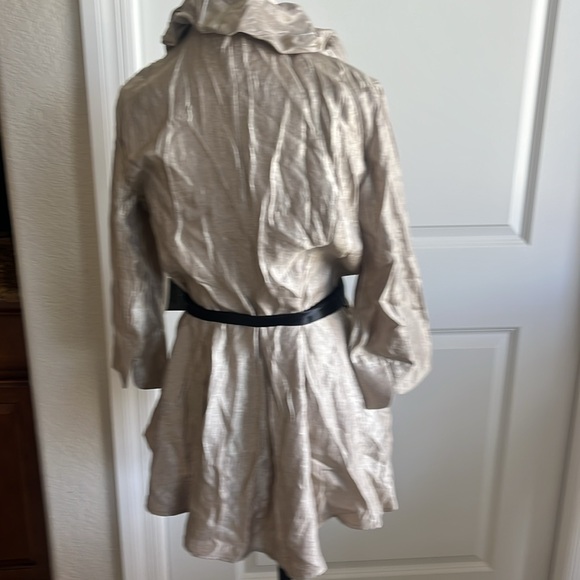 Adriana Papel shiny gold evening jacket black crystal button black satin belt 12 - Picture 5 of 7